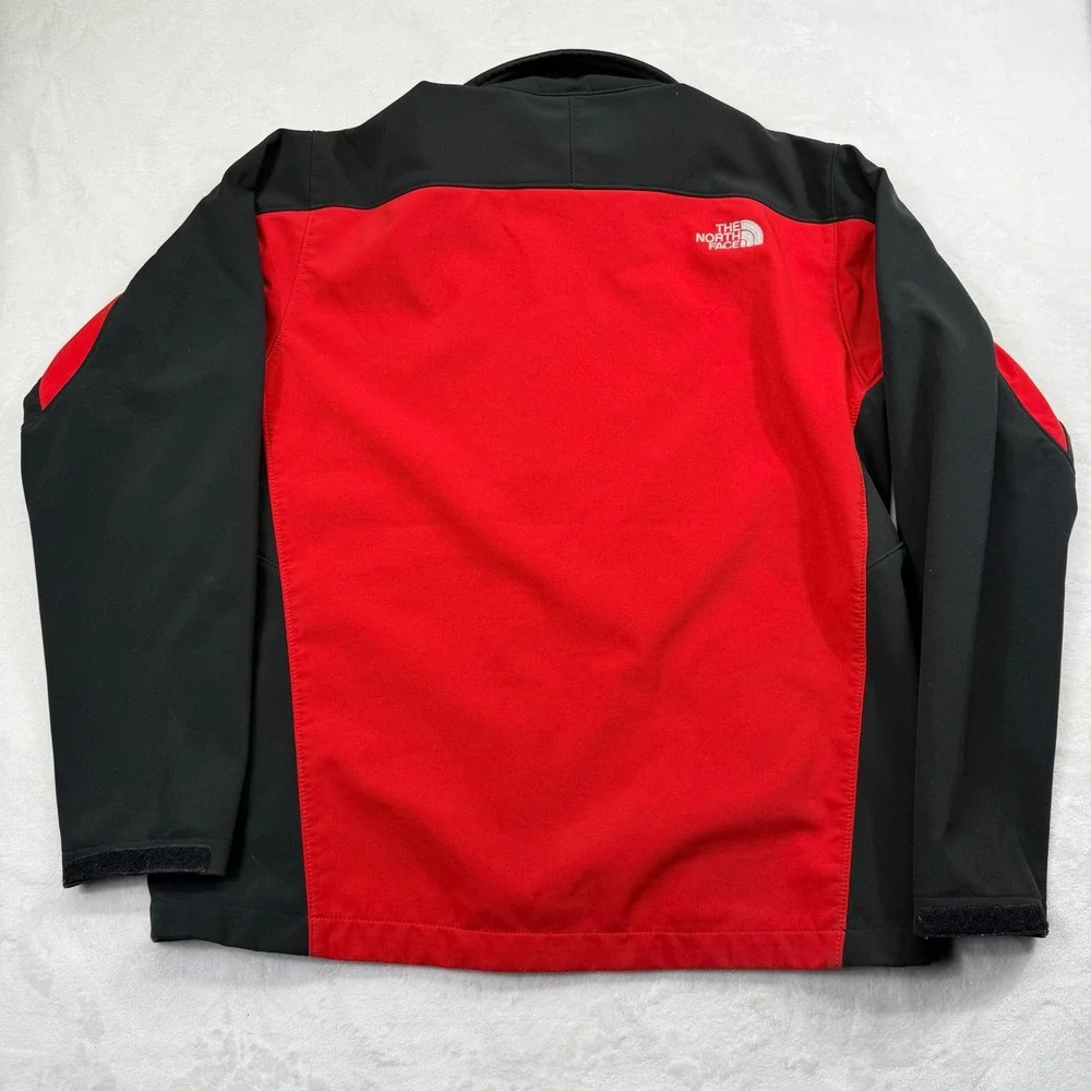 The North Face Mens Apex Bionic Softshell Jacket Red Black Full Zip Large